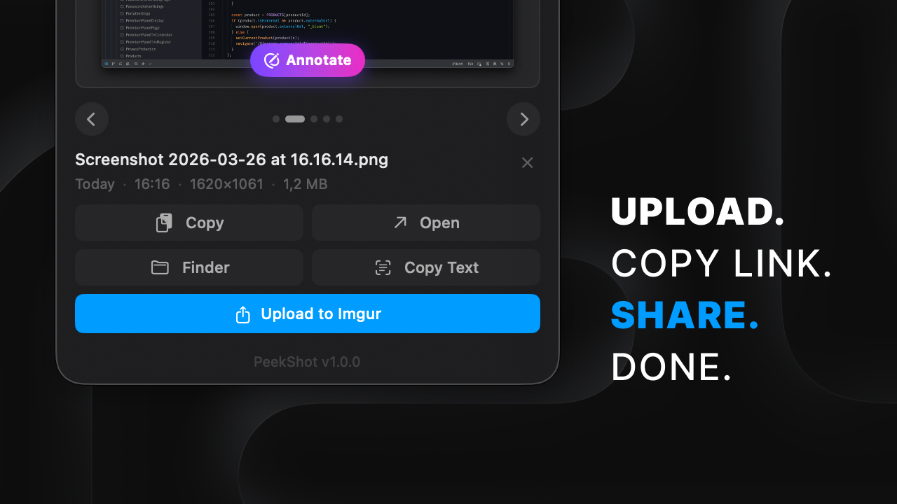 Upload. Copy link. Share. Done.